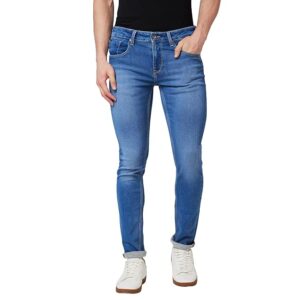 spykar low rise slim fit blue jeans for men